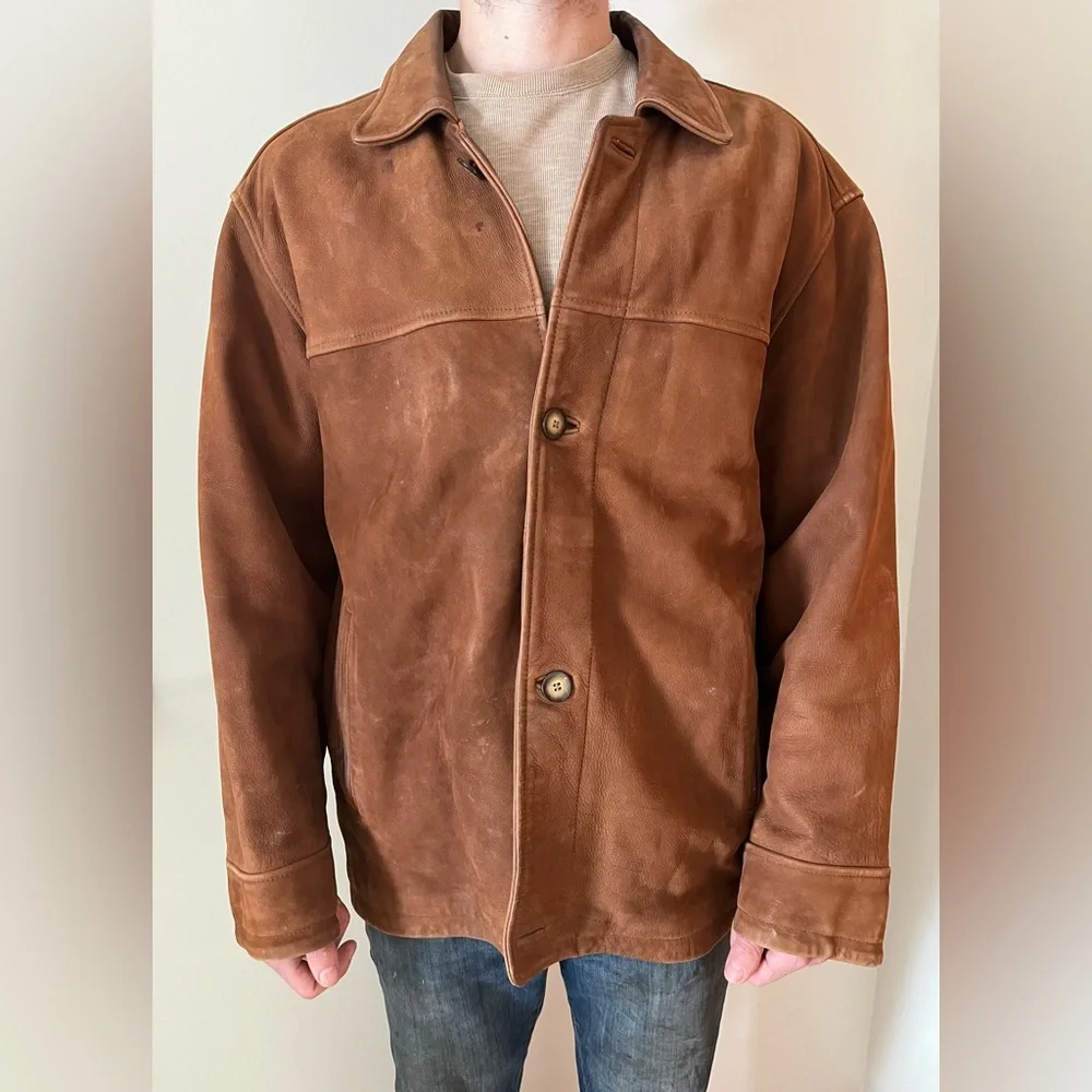 Vintage Chore Jacket Wilson’s Leather w Wool Lining Men’s XL EUC High Quality